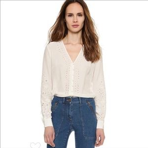 Veronica Beard Ivory Blouse 100% Silk